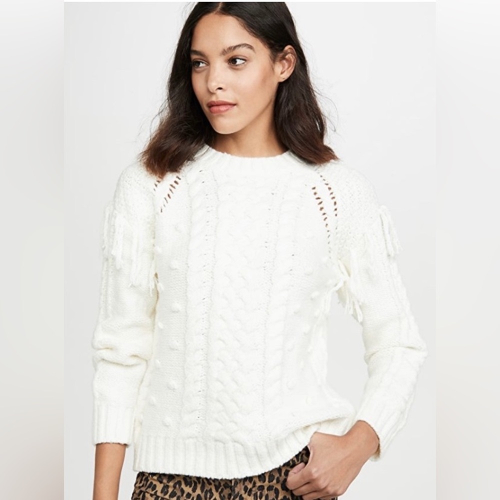 Cupcakes & cashmere Angie knit pullover sweater with fringe